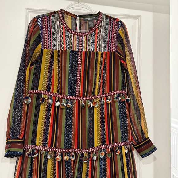 Chelsea & Theodore Colorful Striped Long Sleeve Dress - Picture 3 of 13